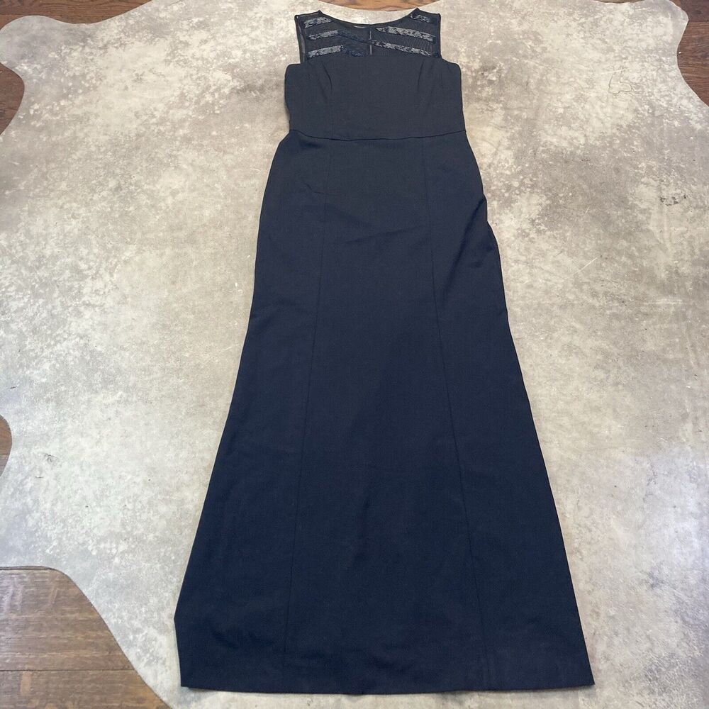 Ralph Lauren Dress Womens 14 Black Long Maxi Evening Sleeveless Elegant